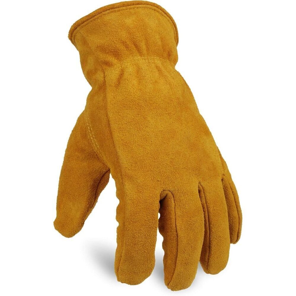 🆕Gold Winter Thermal Leather Work Gloves with Thick Imitation Lambswool Lining